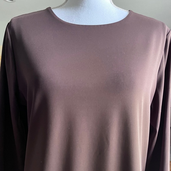 Express bodysuit body contour crew neck long sleeve dark brown extra large - Picture 3 of 8